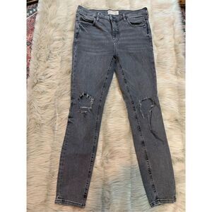 Free People Faded Black Skinny Jeans Womens Size 28R Distressed